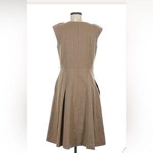 Talbots A Line Tan Midi Wool Dress